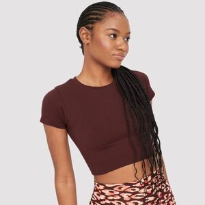 Offline by Aerie Sidewalk Seamless Crop Top - Cranberry, Extra Small (XS)